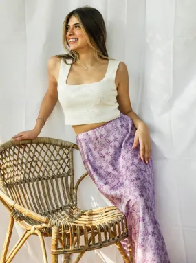 Lilium Satin Skirt Lilac