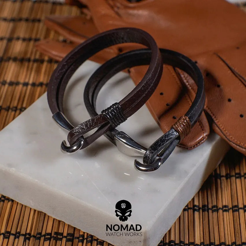 Lincoln Leather Bracelet in Brown (Size L)