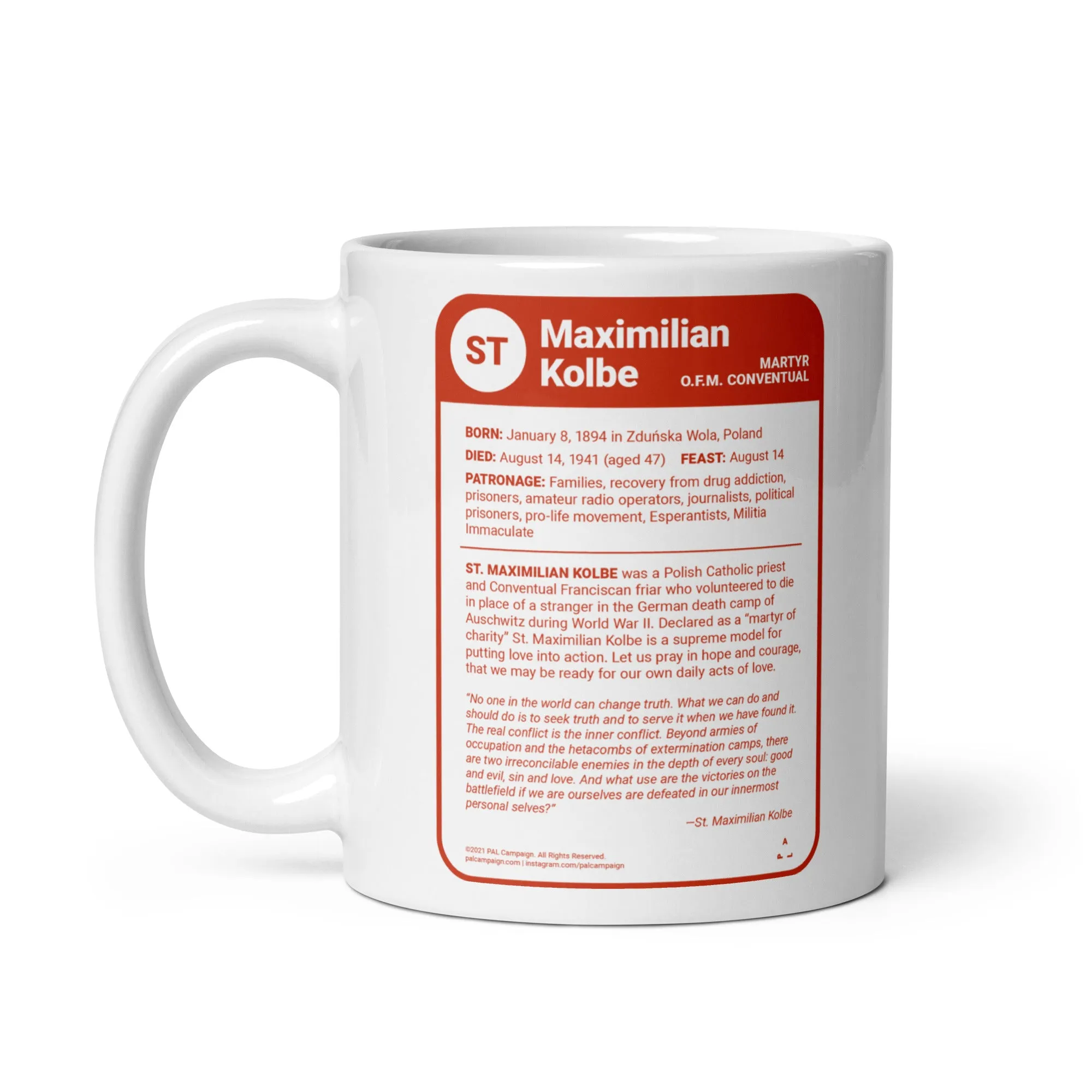 Maximilian Kolbe Saint Card Mug