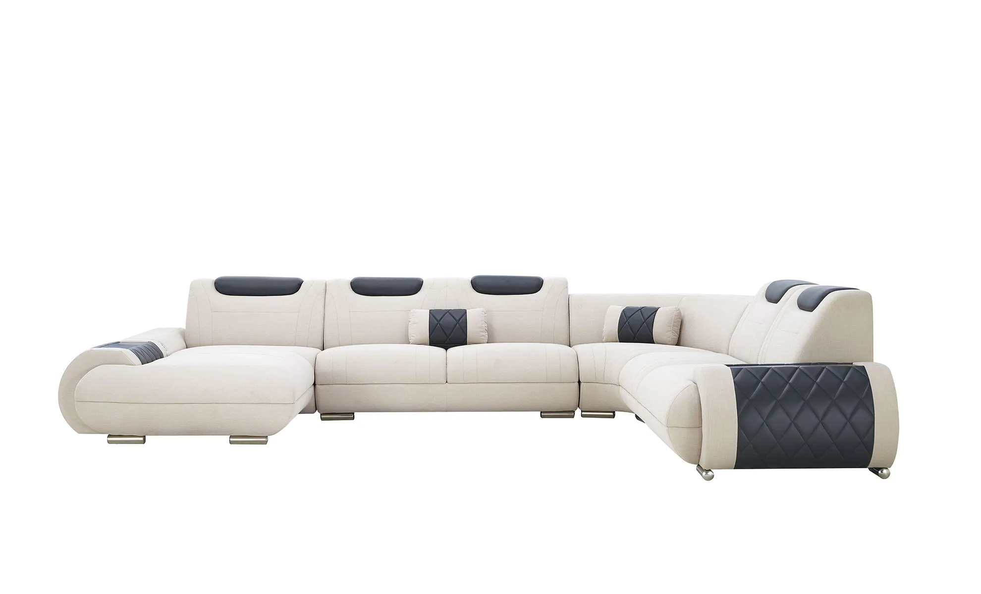 Melanee Modern Sectional with Adjustable Headrest