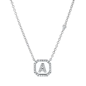 MINI ME DIAMOND PAVE INITIAL NAMEPLATE NECKLACE