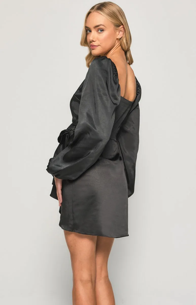 Mylie Wrap Satin Dress