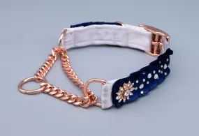 Navy & Dusty Lilac Luxury Martingale Collar