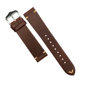 Premium Vintage Oil Waxed Leather Watch Strap in Tan