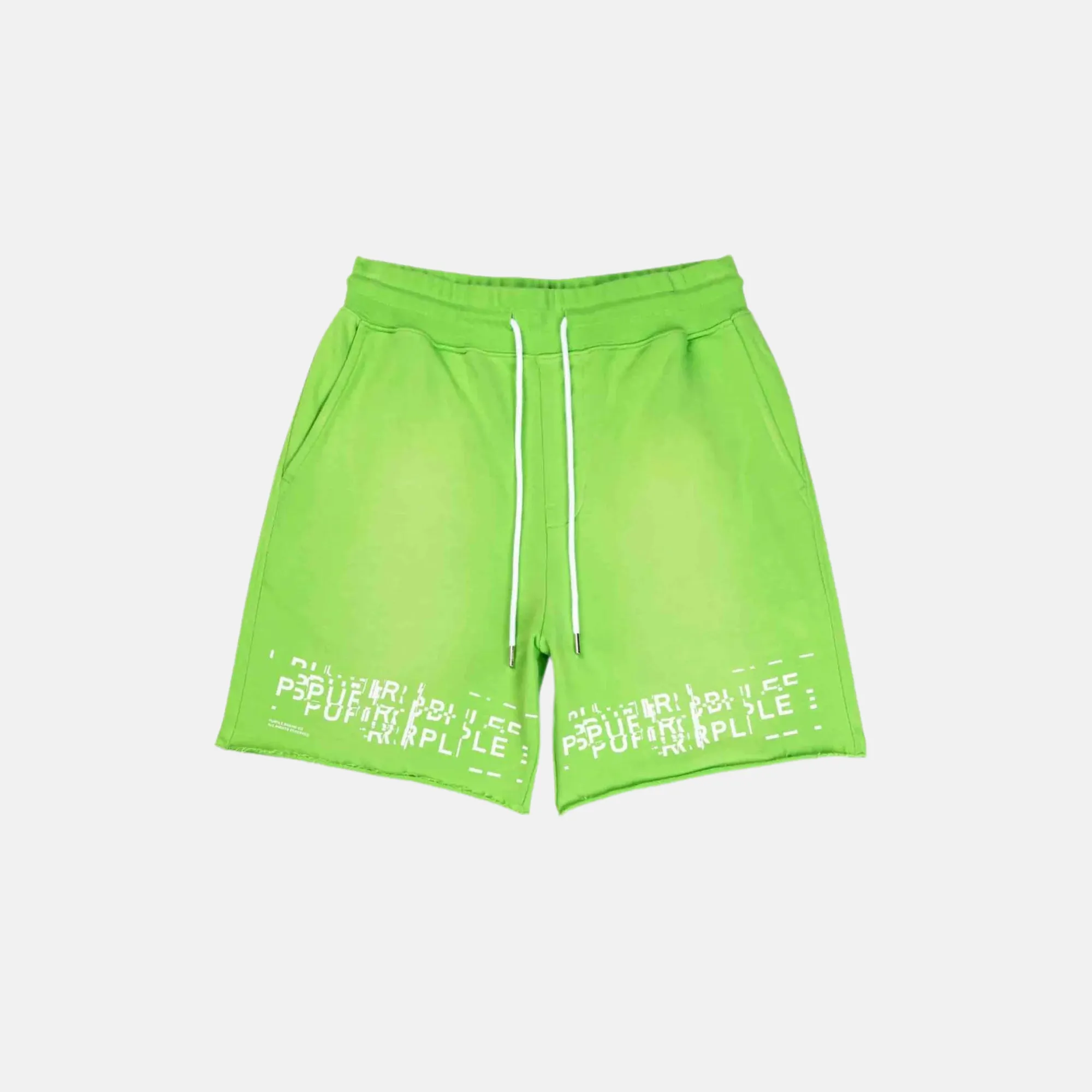 Purple Brand Glitch Fluorescent Green Shorts