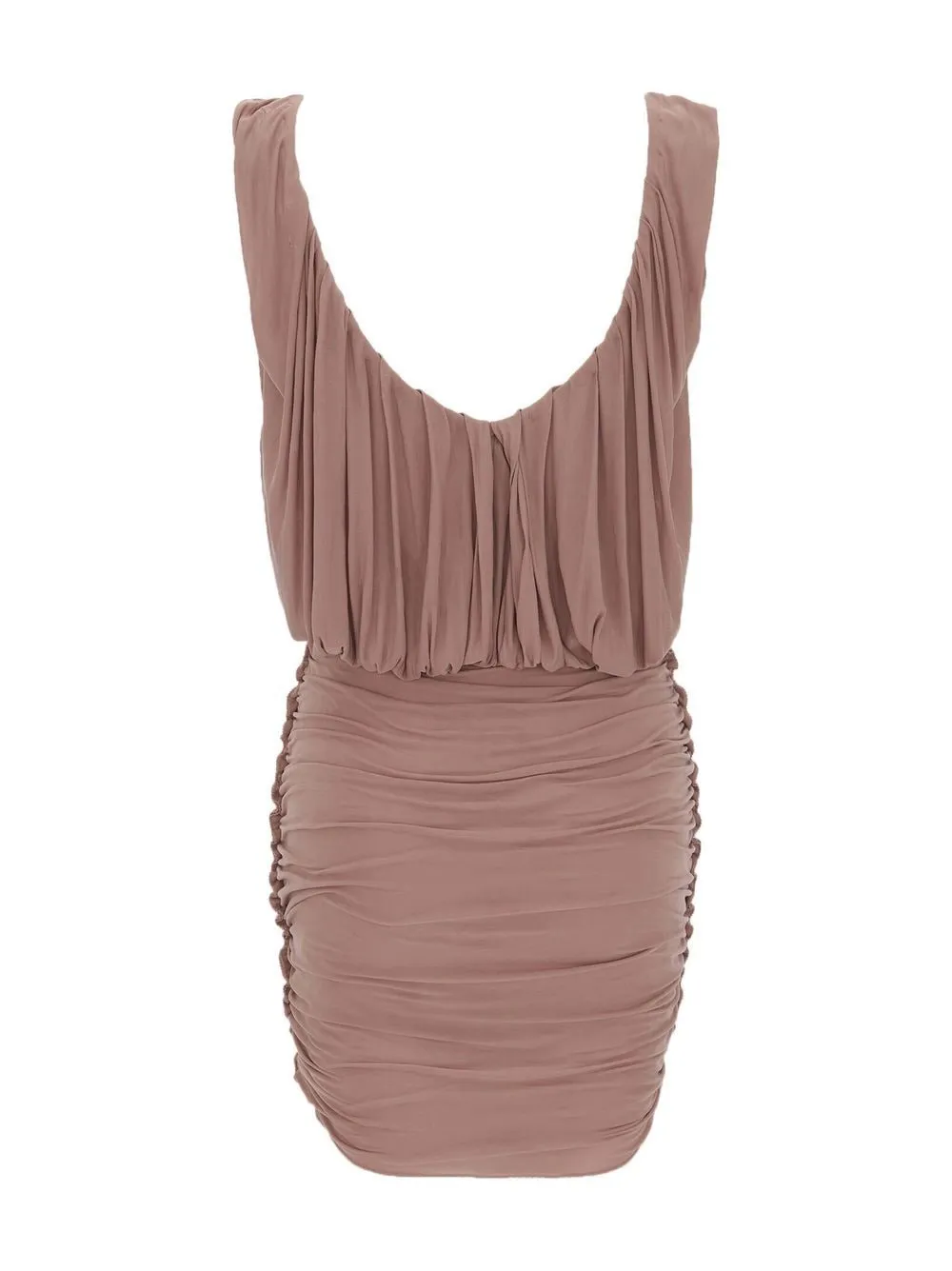 RUCHED V-NECK MINIDRESS