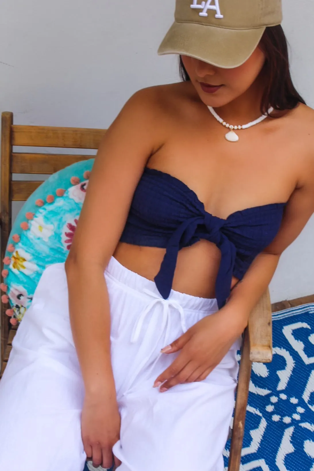 Salt and Sea Bow Detail Bandeau - Navy