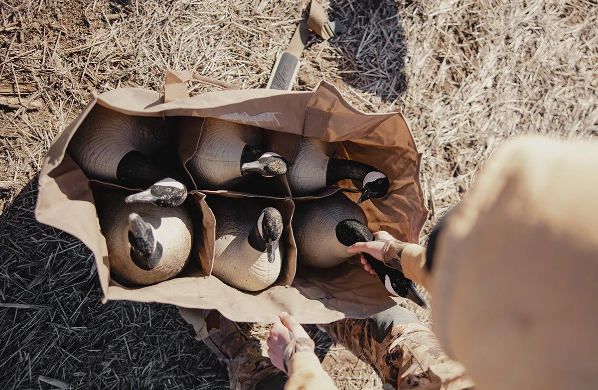 Six Slot Open Top Full Body Goose Decoy Bag - Dirt