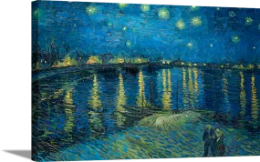 Starry Night Over The Rhone | Vincent Van Gogh Masters Classic Art in Gallery Wrapped Canvas | Various Sizes