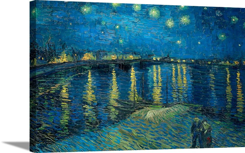 Starry Night Over The Rhone | Vincent Van Gogh Masters Classic Art in Gallery Wrapped Canvas | Various Sizes