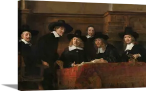 Syndics of the Drapers' Guild | Rembrandt Van Rijn Masters Classic Art in Gallery Wrapped Canvas | Various Sizes