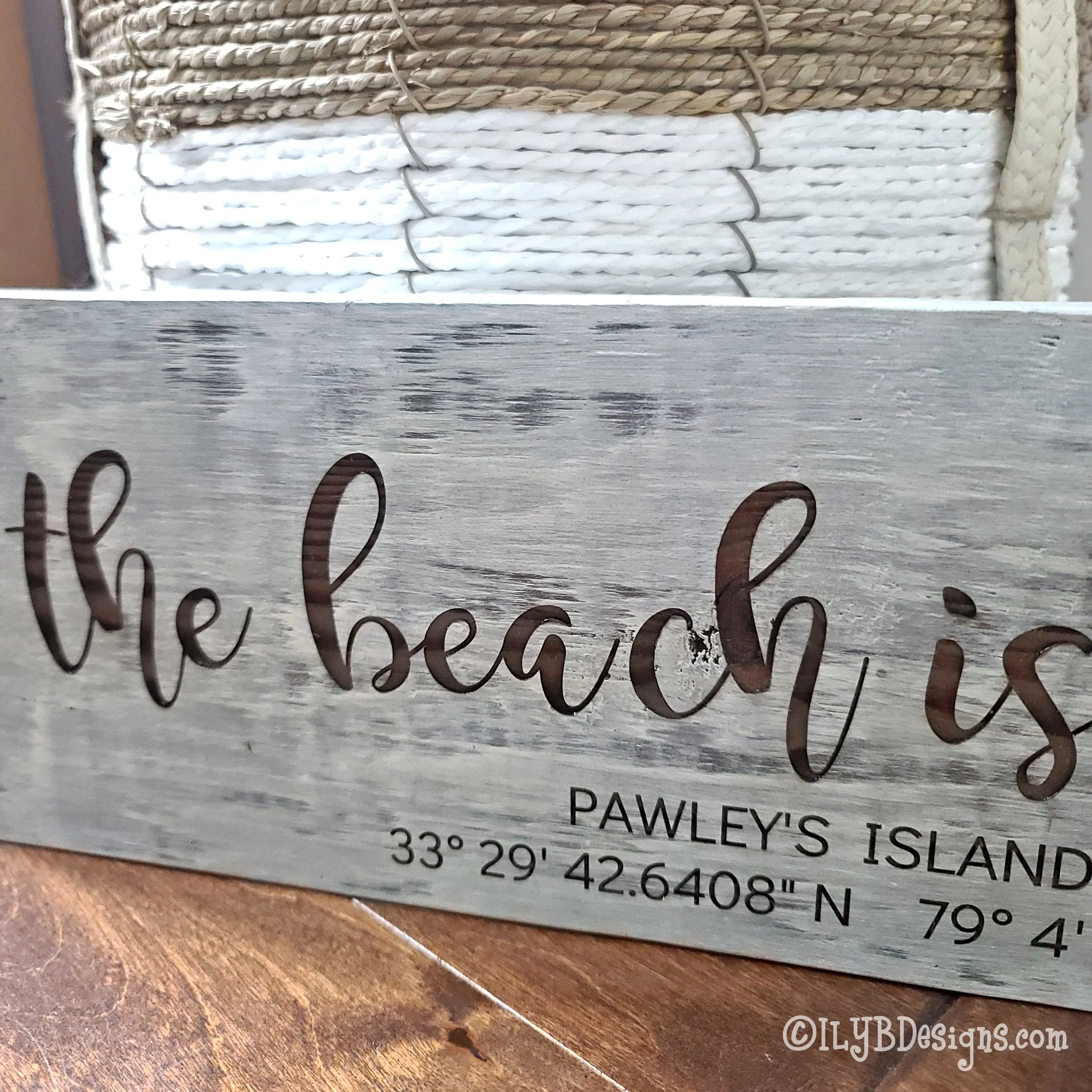 The Beach is Calling Laser Engraved Wood Sign | Beach House Sign