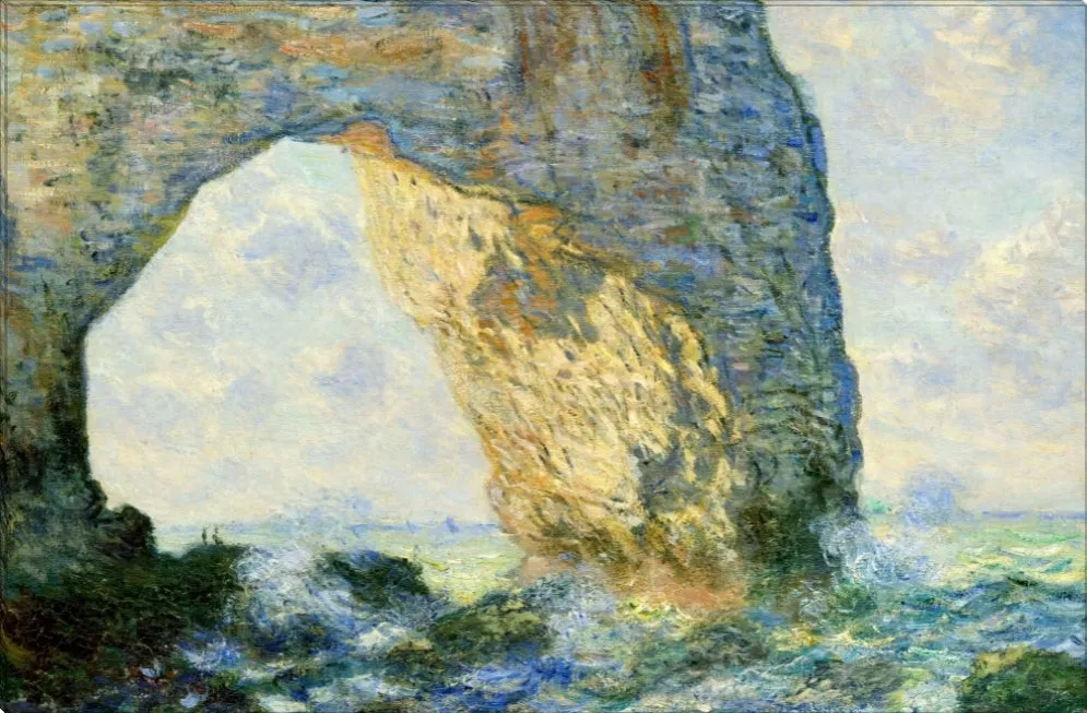 The Manneport Rock Arch | Claude Monet Masters Classic Art in Gallery Wrapped Canvas | Various Sizes