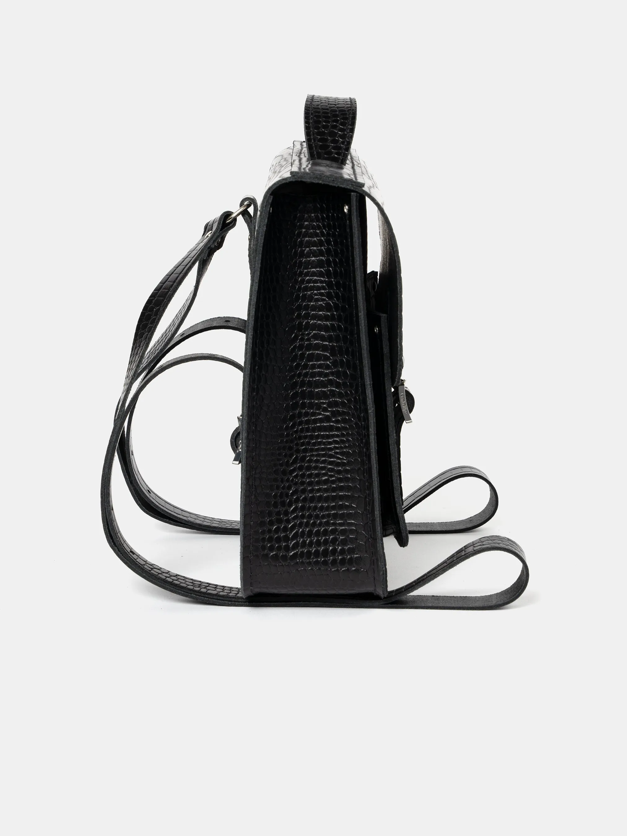 The Small Portrait Backpack -  Black Croc