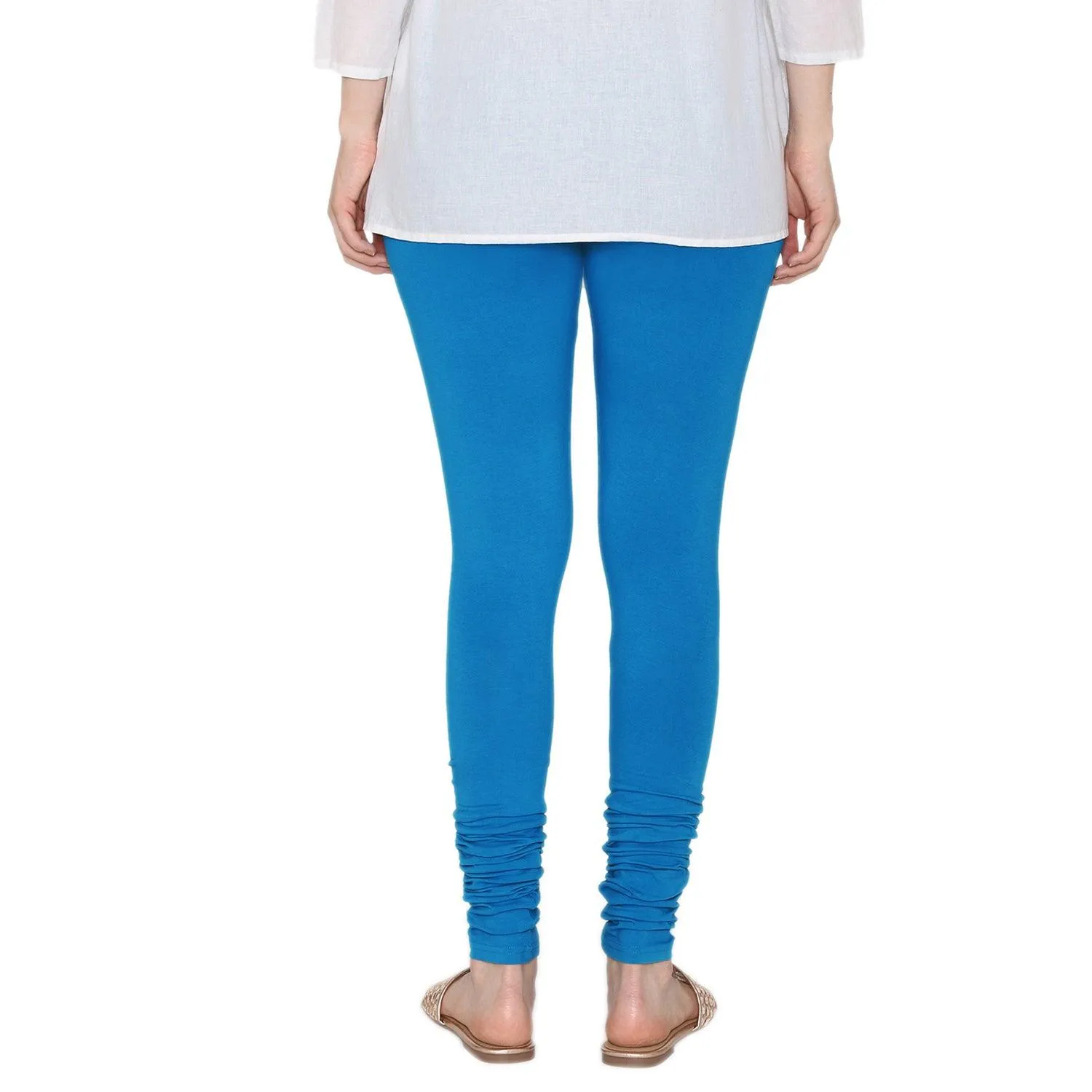 Women's Cotton Churidar leggings (Free Size) -Turquoise