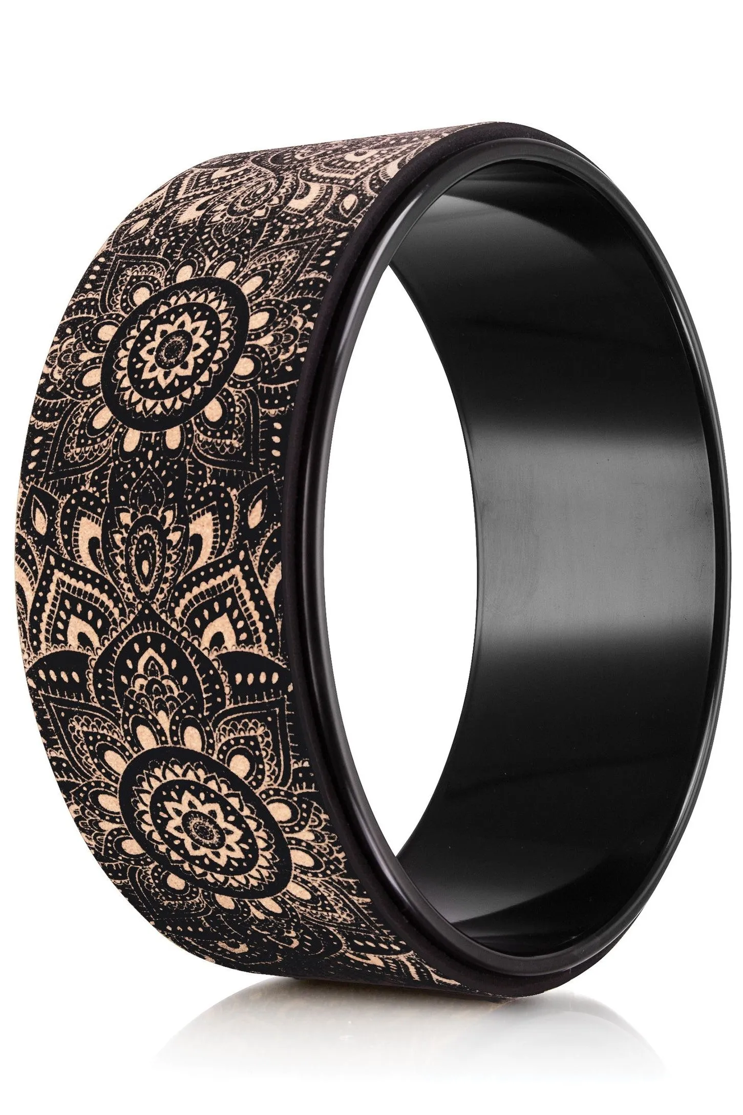 Yoga Wheel Cork Mandala Black