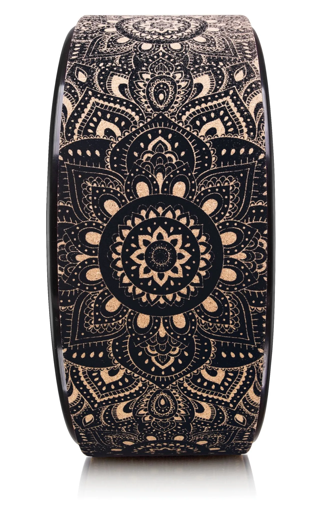 Yoga Wheel Cork Mandala Black