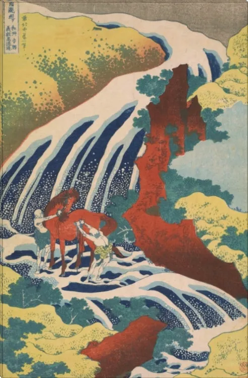 Yoshitsune Falls | Katsushika Hokusai Masters Classic Art in Gallery Wrapped Canvas | Various Sizes