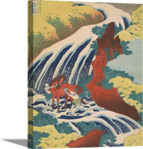 Yoshitsune Falls | Katsushika Hokusai Masters Classic Art in Gallery Wrapped Canvas | Various Sizes